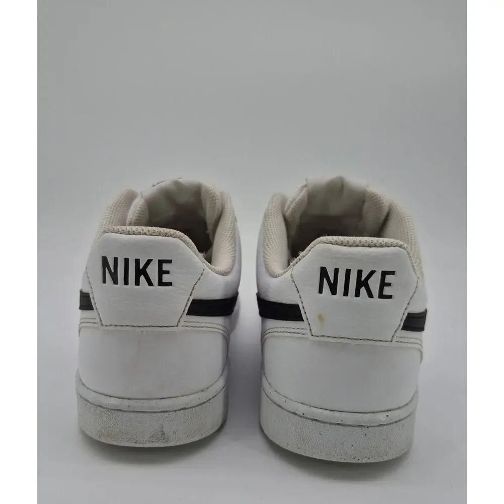 Nike Court Vision Low White Black Leather Sneakers Men’s Size 9.5